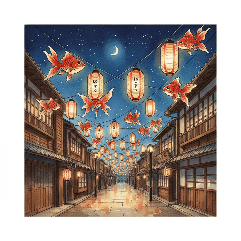 金魚ちょうちん ─ 柳井の夏夜を彩る幻想の灯り
