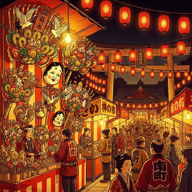 熊手で福をかき込む！酉の市の開運術