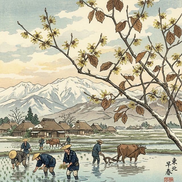 雪解けと種まき、東北の農事暦と「マンサク」