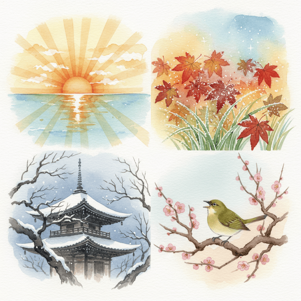 暦の「初」物語 ─ 初日の出・初霜・初雪・初鳴きの意味