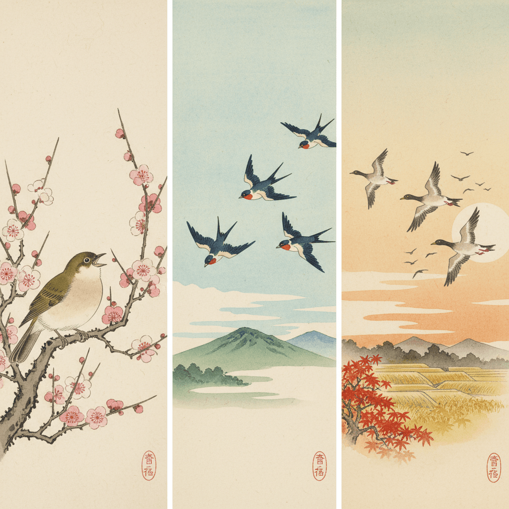 鳥と暦 ─ 渡り鳥・初鳴きが告げる季節の便り