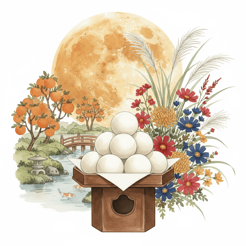 月見だんごと十五夜─関東の丸い月見団子と供え物の作法