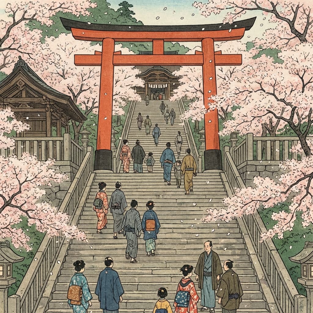 こんぴらさんの「桜馬場」と春の参拝