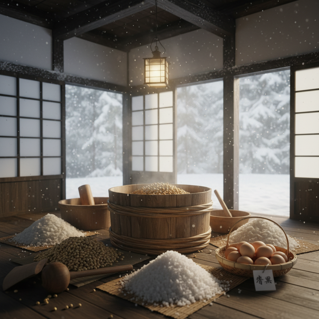 寒仕込みの味噌作り