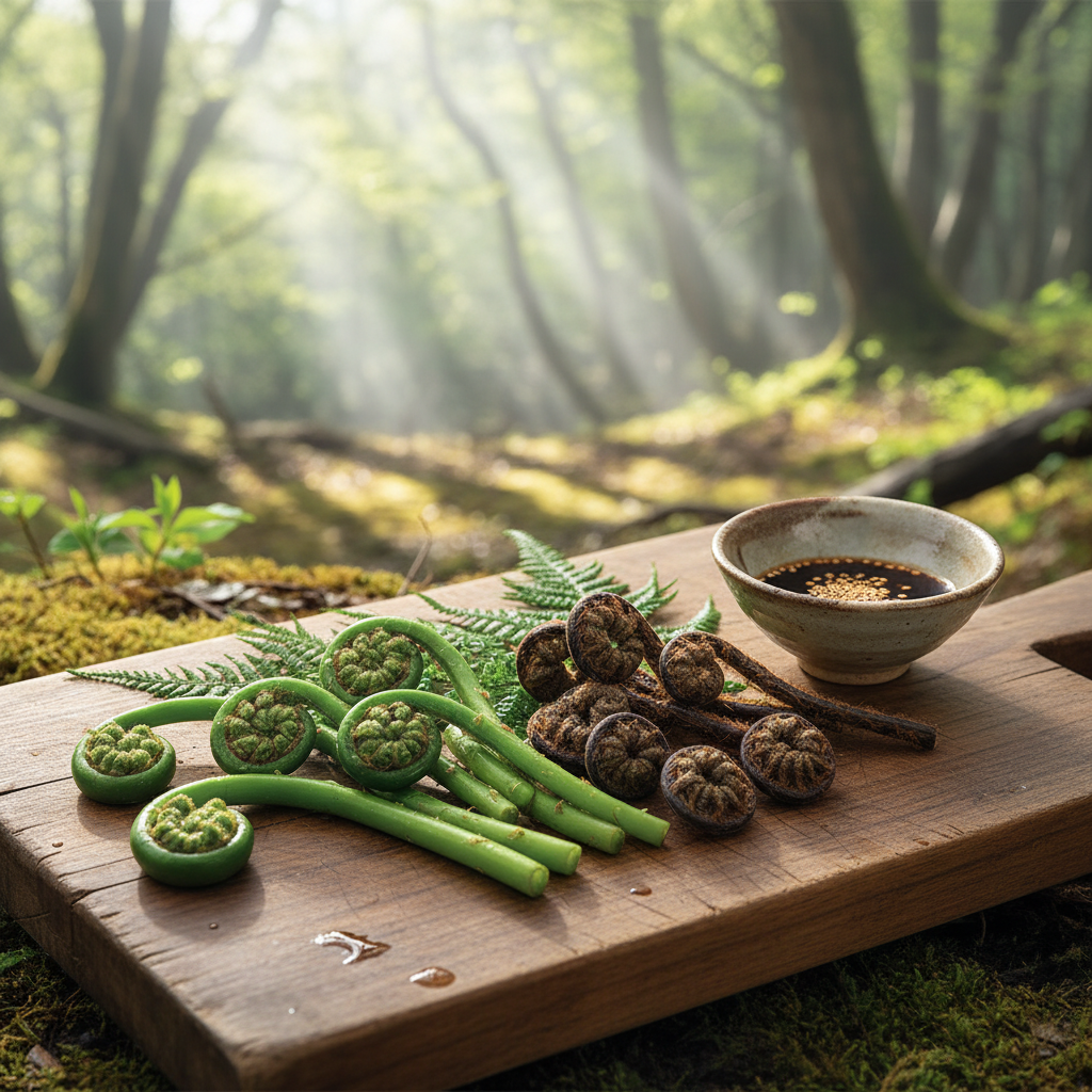 春の山菜(わらびとぜんまい)