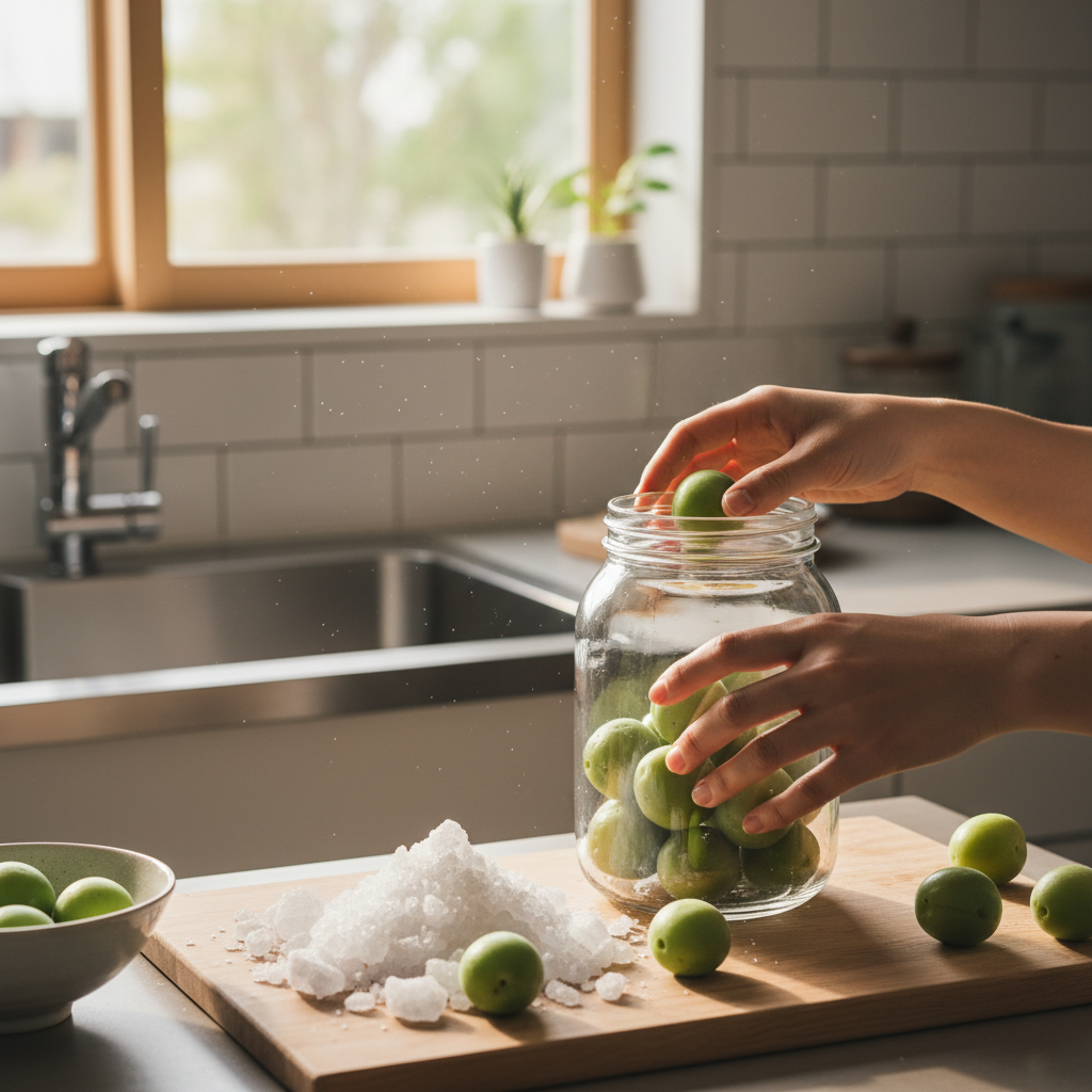 梅仕事(青梅を漬ける準備)