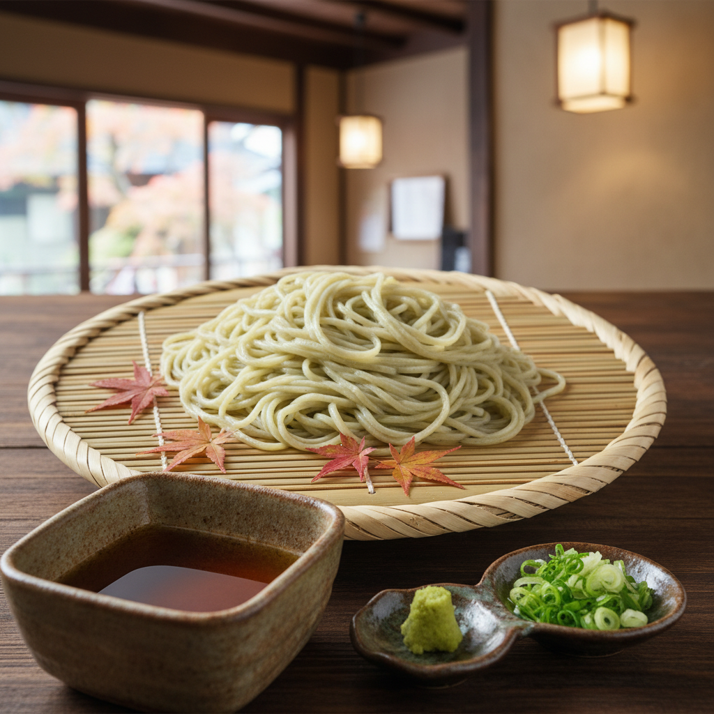 新そばの盛り付け