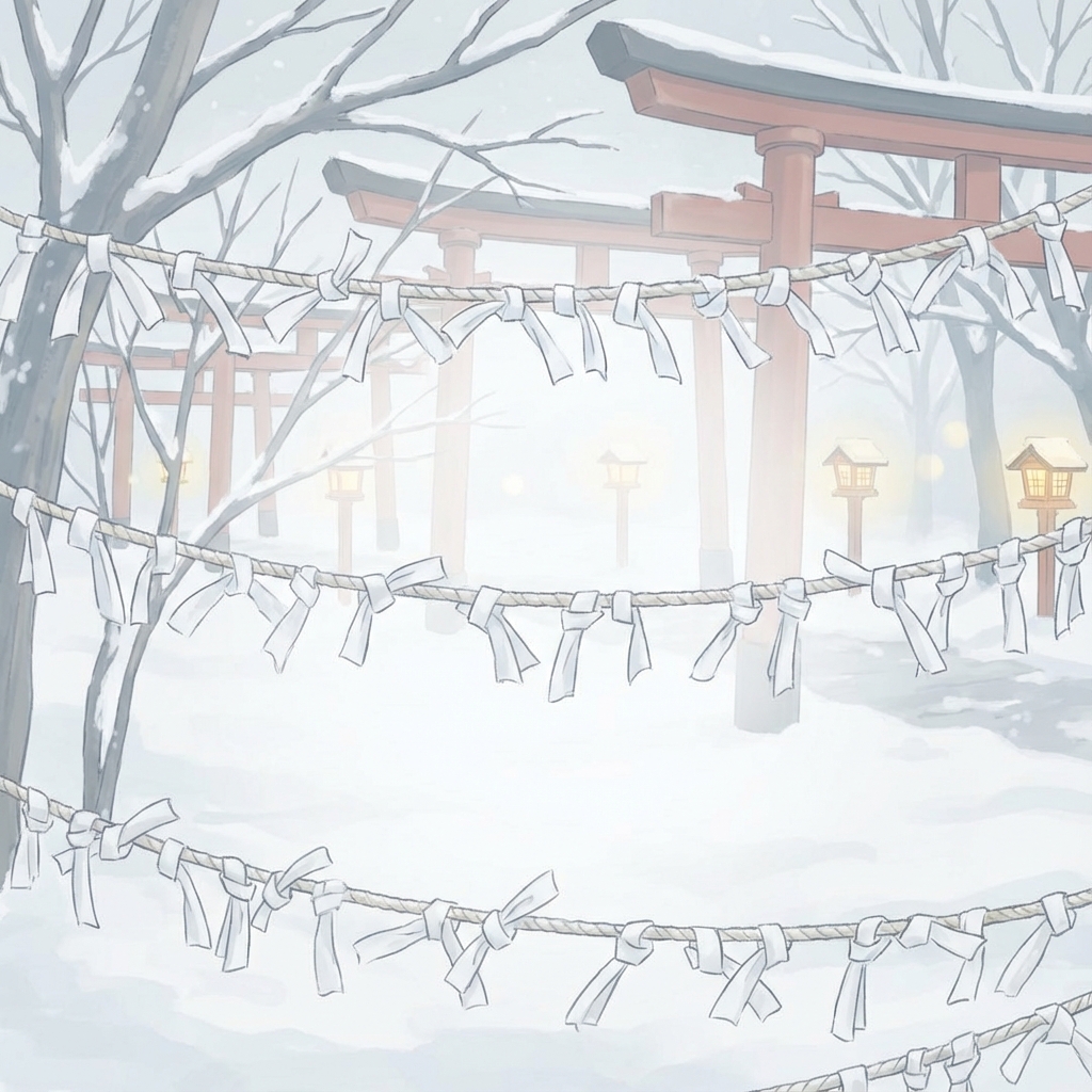 神社の結び所（winter）